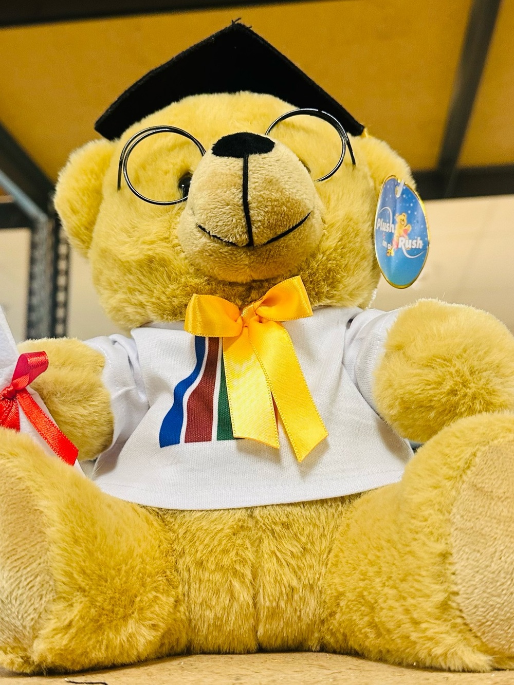 Yellow Graduation Bear with Glasses - Kids Toy